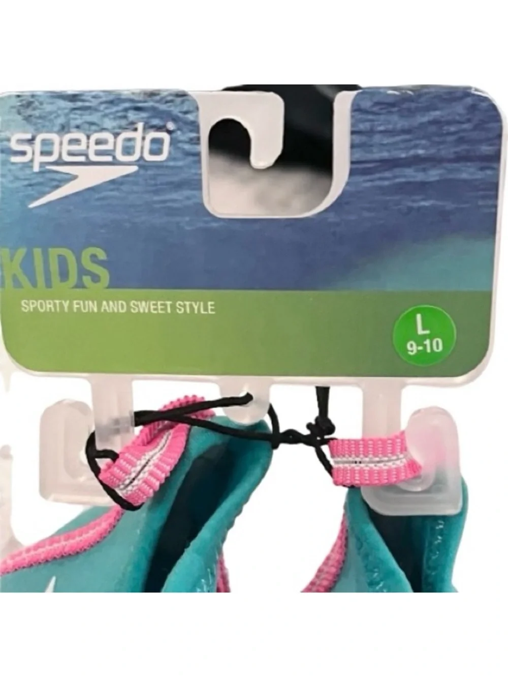 🆕- Speedo Toddler Girls' Water Shoes - Turquoise/Pink Size: Large 9/10